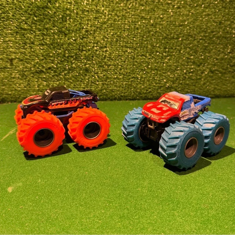 New Bright Monster Truck Duo - Black and‎ Red, Blue and Red Push